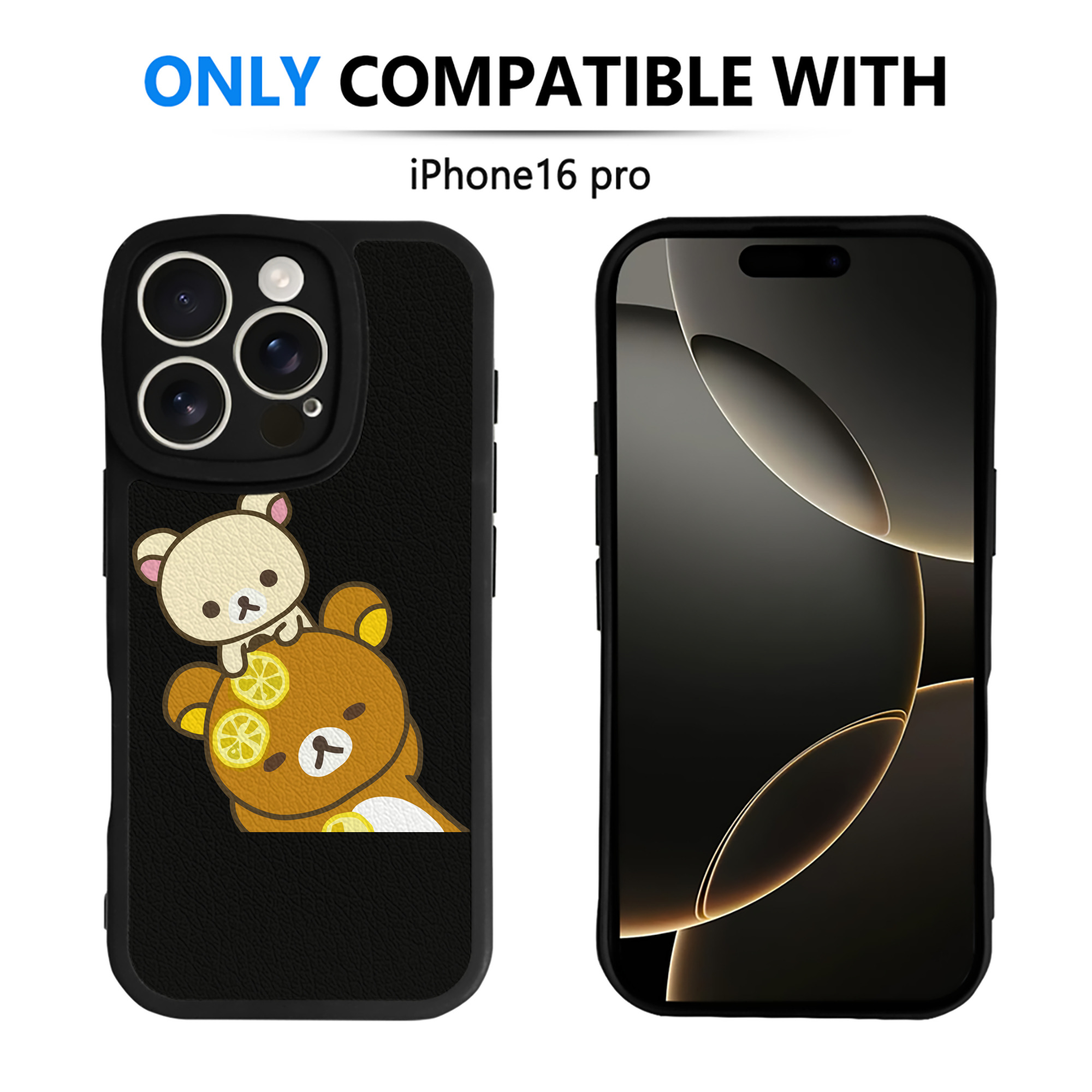 （画像用） リラックマ リラックマ キイロイトリ Rilakkuma Korilakkuma Kiiroitori 【iPhone 16シリーズ対応】シリコンスマホケース（レザー調） 材質：シリコン